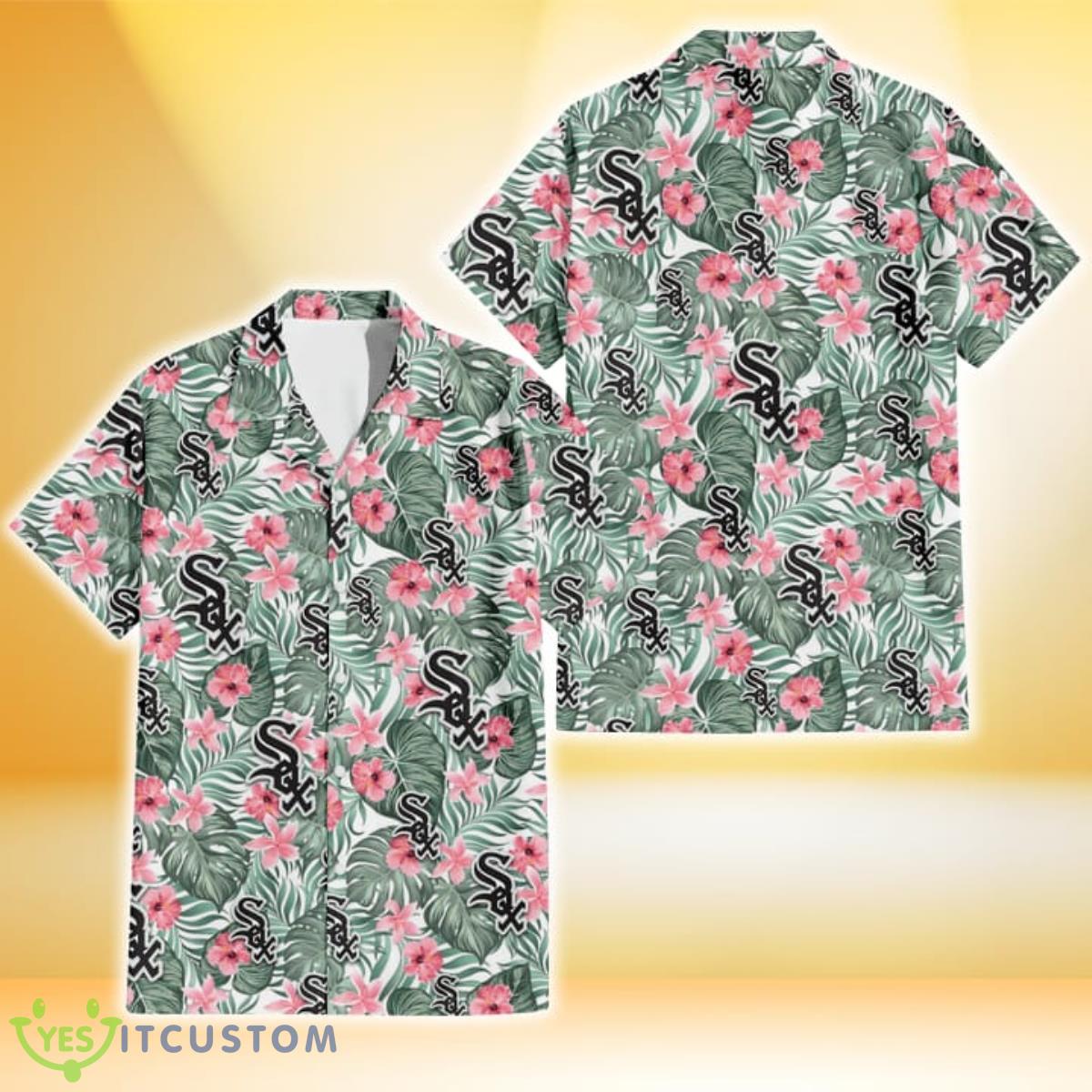 Chicago White Sox Pink Hibiscus Porcelain Flower Tropical Leaf White Background 3D Hawaiian Shirt Gift For Fans 6 Chicago White Sox Pink Hibiscus Porcelain Flower Tropical Leaf White Background 3D Hawaiian Shirt Gift For Fans Product Photo 1