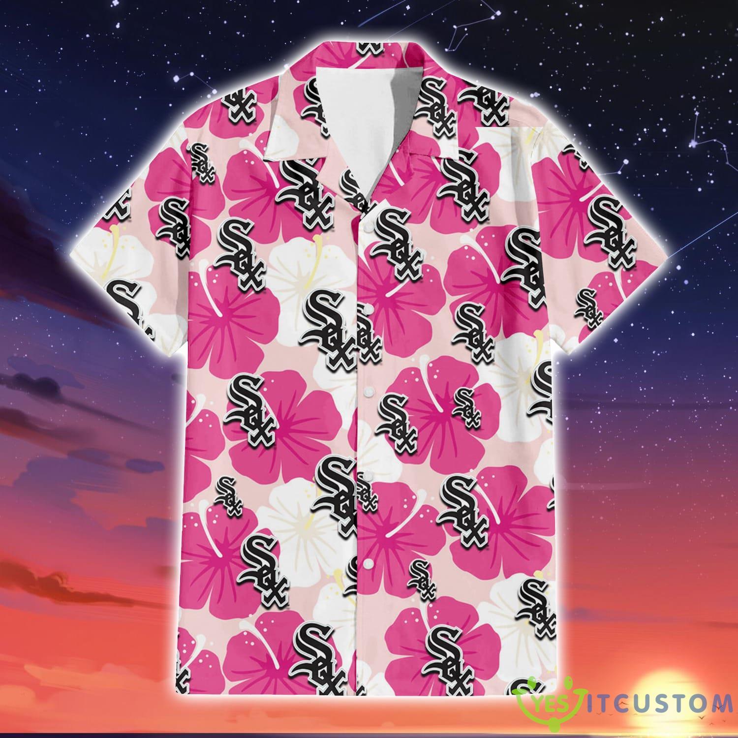 Chicago White Sox Pink White Hibiscus Pattern Tropical Hawaiian Shirt Summer Gift 7 Chicago White Sox Pink White Hibiscus Pattern Tropical Hawaiian Shirt Summer Gift Product Photo 2