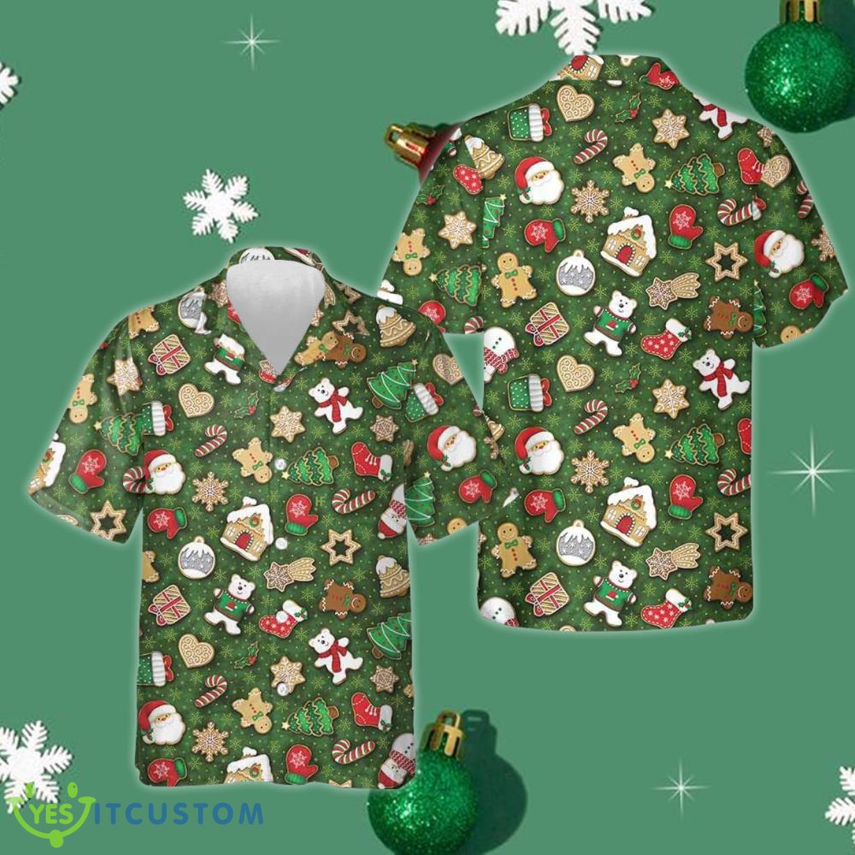 Christmas All Over Cookies Hawaiian Shirt Merry Christmas Product Photo 1