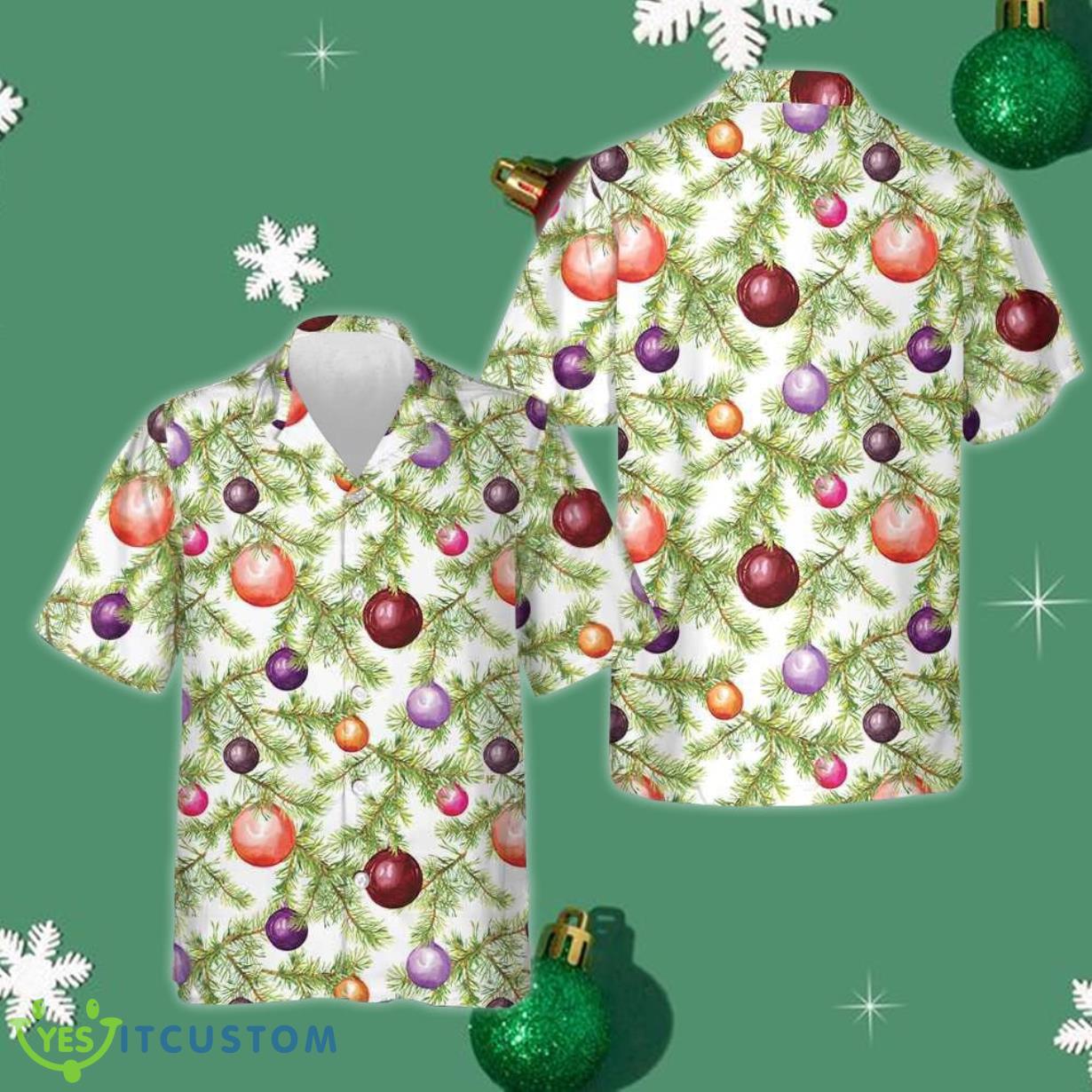 Christmas Baubles And Fir Tree Twigs Hawaiian Shirt Funny Christmas Shirt Gift Ideas Product Photo 1