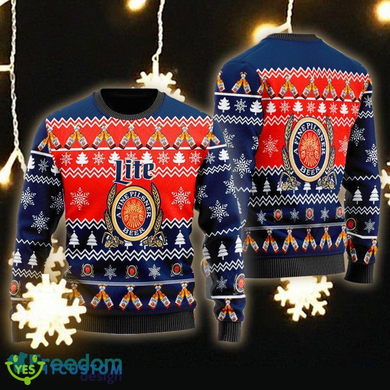 Christmas Cheers With Miller Lite Ugly Christmas Sweater Gift For Men Women - Christmas Cheers With Miller Lite Ugly Christmas Sweater Gift Men Women