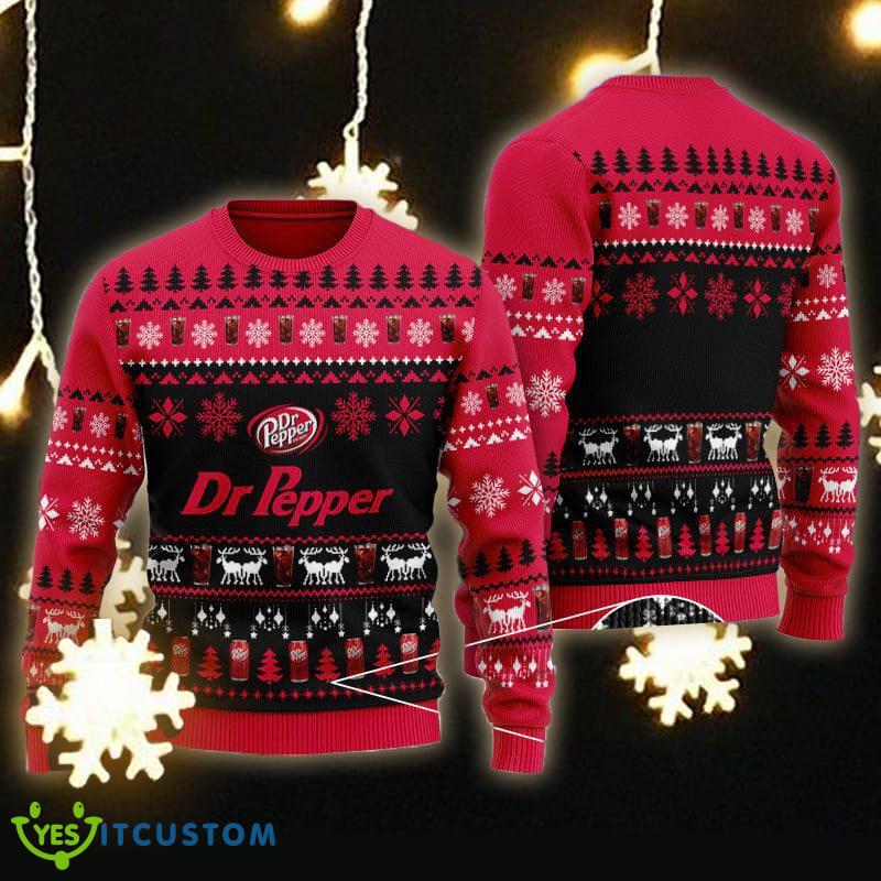 Christmas Scenes With Red Dr Pepper Ugly Christmas Sweater Gift For Men Women - Christmas Scenes With Red Dr Pepper Ugly Christmas Sweater Gift Men Women