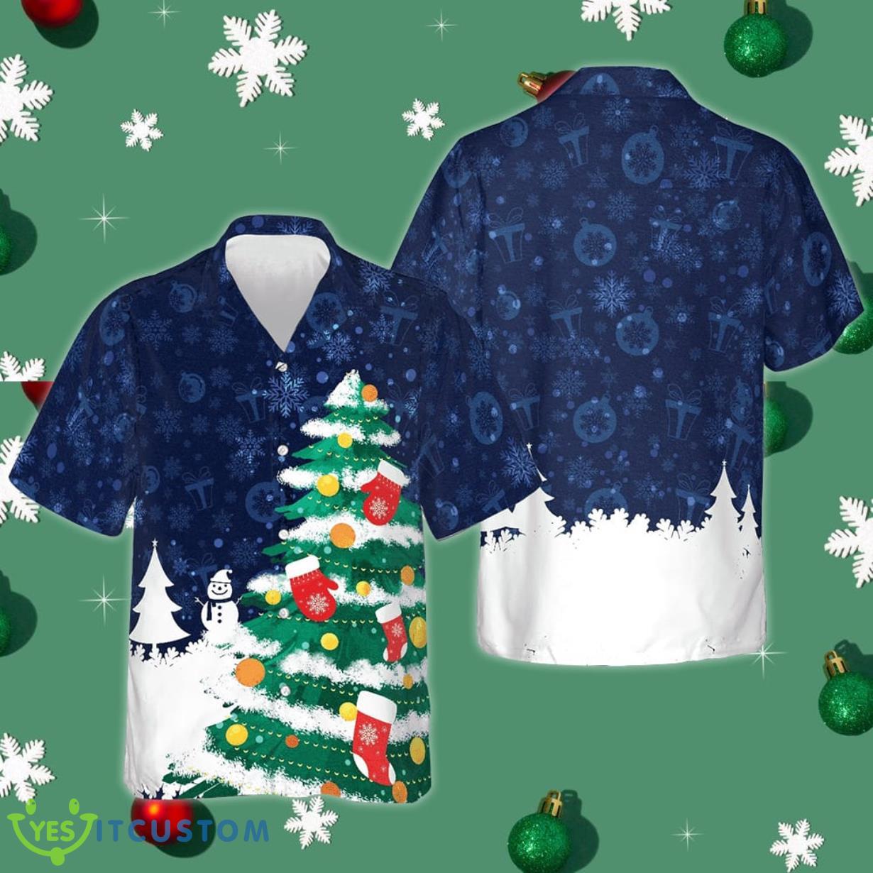 Christmas Tree Hawaiian Shirt Short Sleeve Button Down Shirt Xmas Gift Ideas Product Photo 1