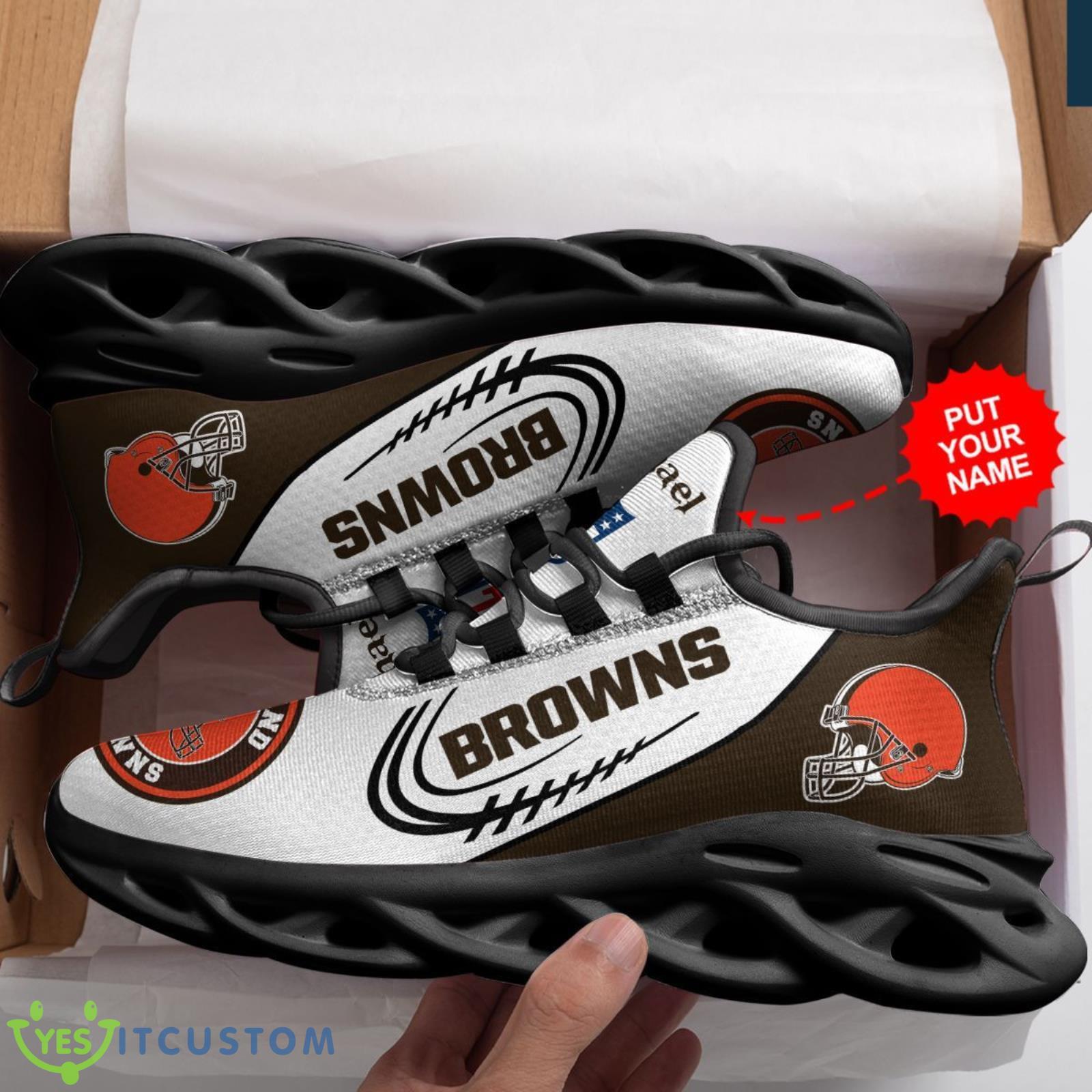 Cleveland Browns Personalized Name Max Soul Sneakers Running Shoes For Fans 14 Cleveland Browns Personalized Name Max Soul Sneakers Running Shoes For Fans Product Photo 4