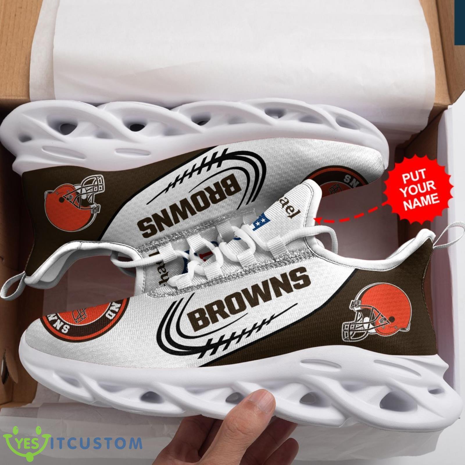 Cleveland Browns Personalized Name Max Soul Sneakers Running Shoes For Fans 6 Cleveland Browns Personalized Name Max Soul Sneakers Running Shoes For Fans Product Photo 6