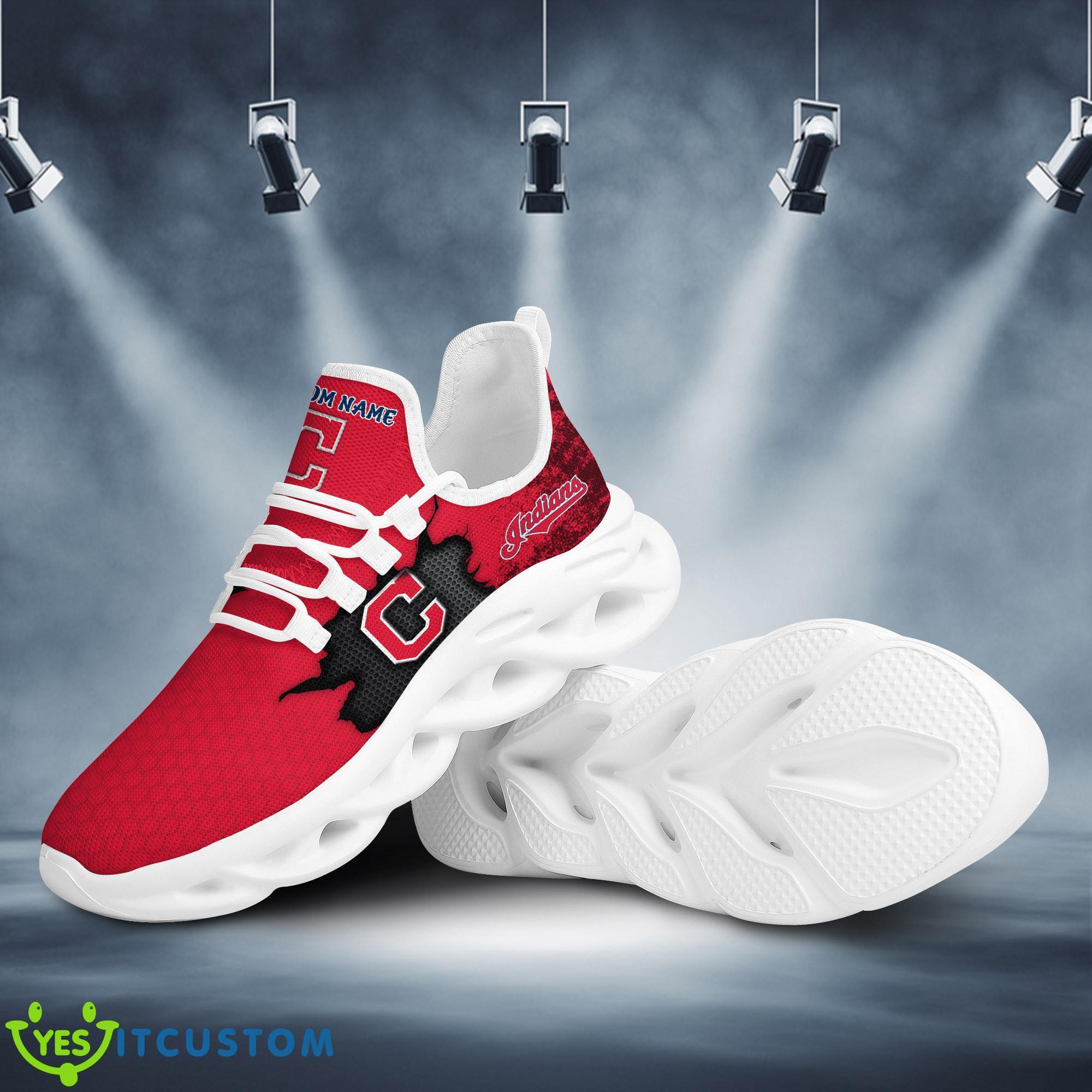 Cleveland Indians Cracked Design Logo Running Sneaker Custom Name Max Soul Shoes 4 Cleveland Indians Cracked Design Logo Running Sneaker Custom Name Max Soul Shoes - Cleveland Indians Cracked Design Logo Pattern Custom Name 3D Max Soul Sneaker Shoes_4