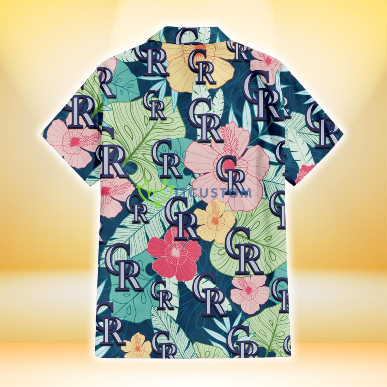 Colorado Rockies Colorful Sketch Hibiscus Dark Green Background 3D Hawaiian Shirt Gift For Fans 3 Colorado Rockies Colorful Sketch Hibiscus Dark Green Background 3D Hawaiian Shirt Gift For Fans Product Photo 3