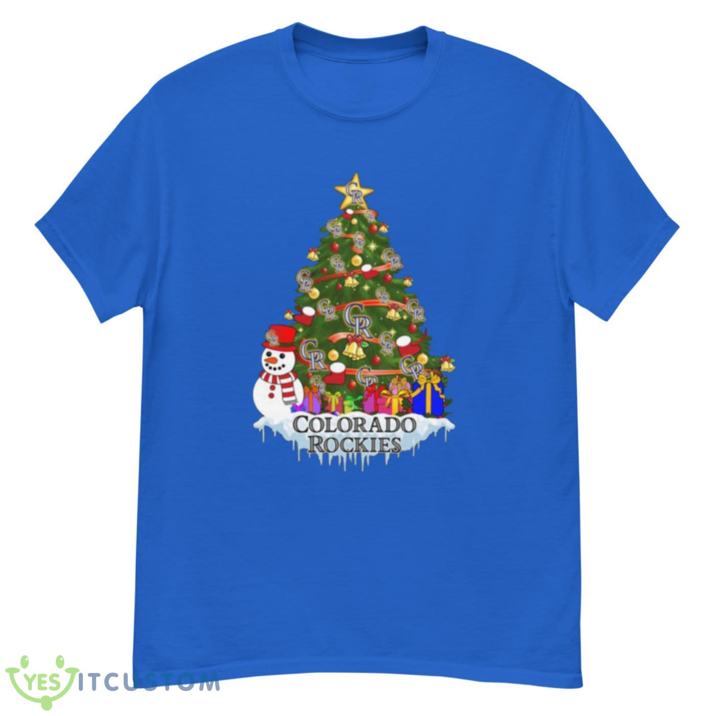 Colorado Rockies Merry Christmas MLB Baseball Sports T Shirt - G500 Men’s Classic T-Shirt-2