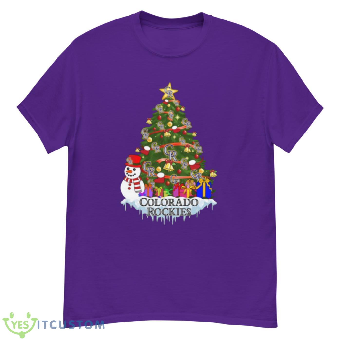 Colorado Rockies Merry Christmas MLB Baseball Sports T Shirt - G500 Men’s Classic T-Shirt-1