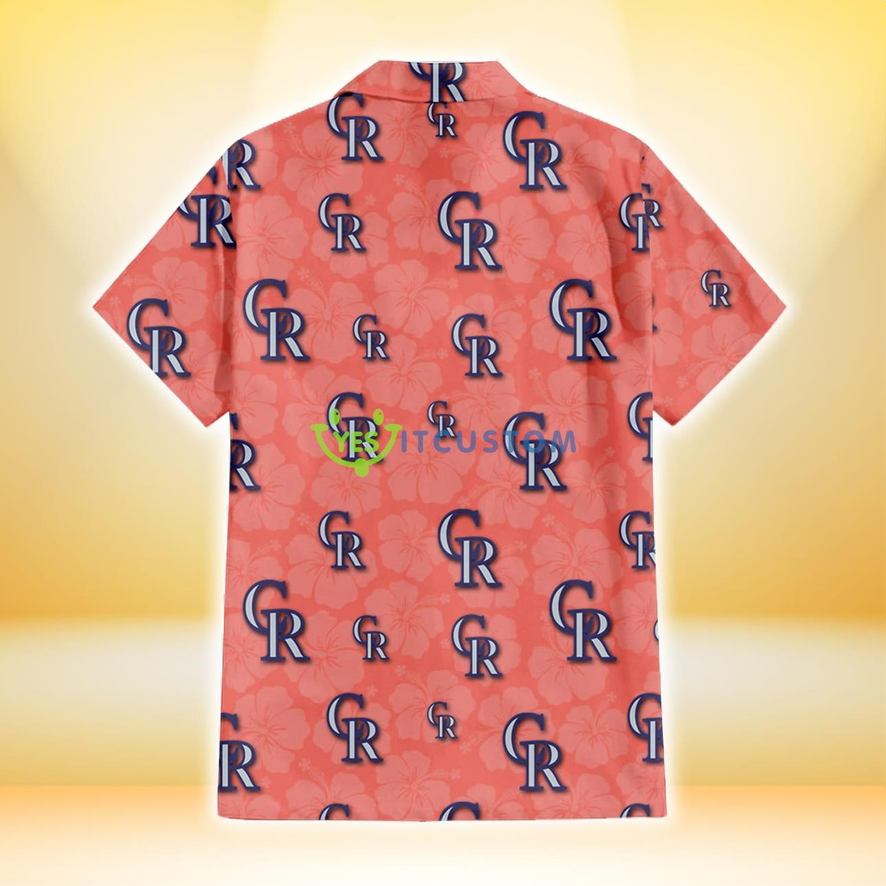 Colorado Rockies Peach Puff Hibiscus Tomato Orange Background 3D Hawaiian Shirt Gift For Fans 3 Colorado Rockies Peach Puff Hibiscus Tomato Orange Background 3D Hawaiian Shirt Gift For Fans Product Photo 3