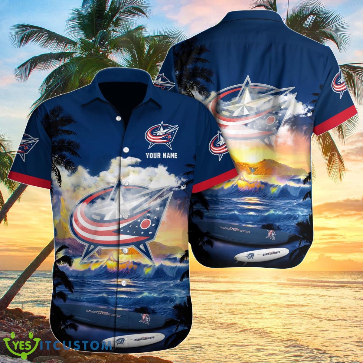 Columbus Blue Jackets Custom Name Hawaiian Shirt Best Gift For Men And Women Product Photo 1