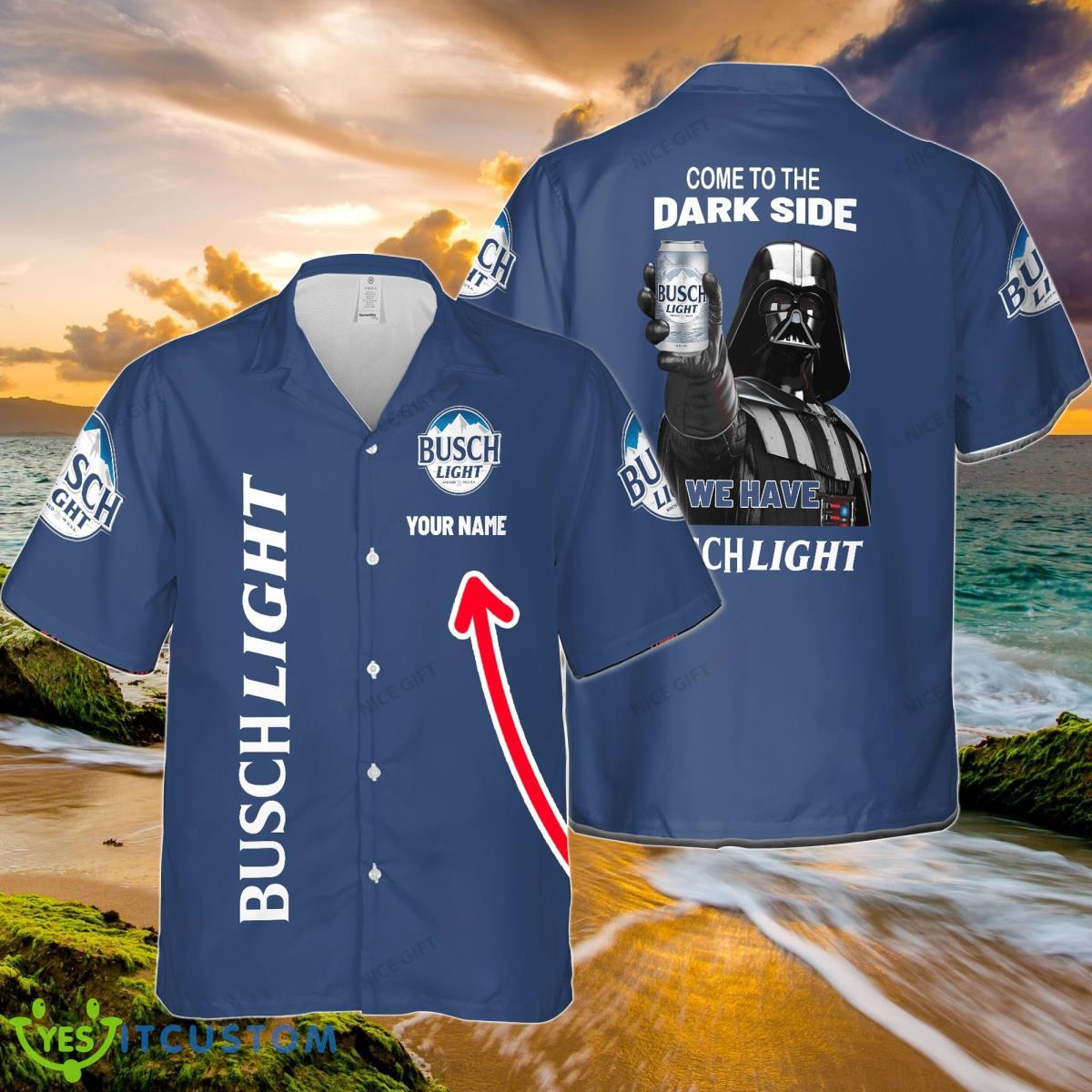 Come To The Dark Side We Have Busch Light Custom Name Hawaiian Shirt Best Gift For Men And Women Product Photo 1