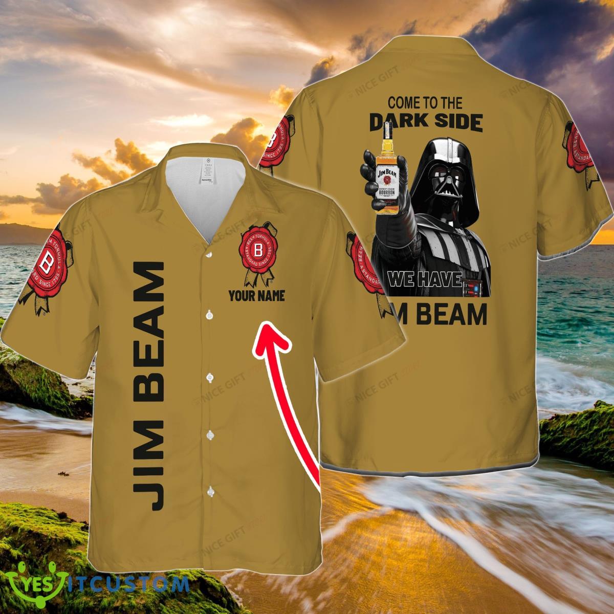 Come To The Dark Side We Have Jim Beam Custom Name Hawaiian Shirt Unique Gift For Men And Women Product Photo 1