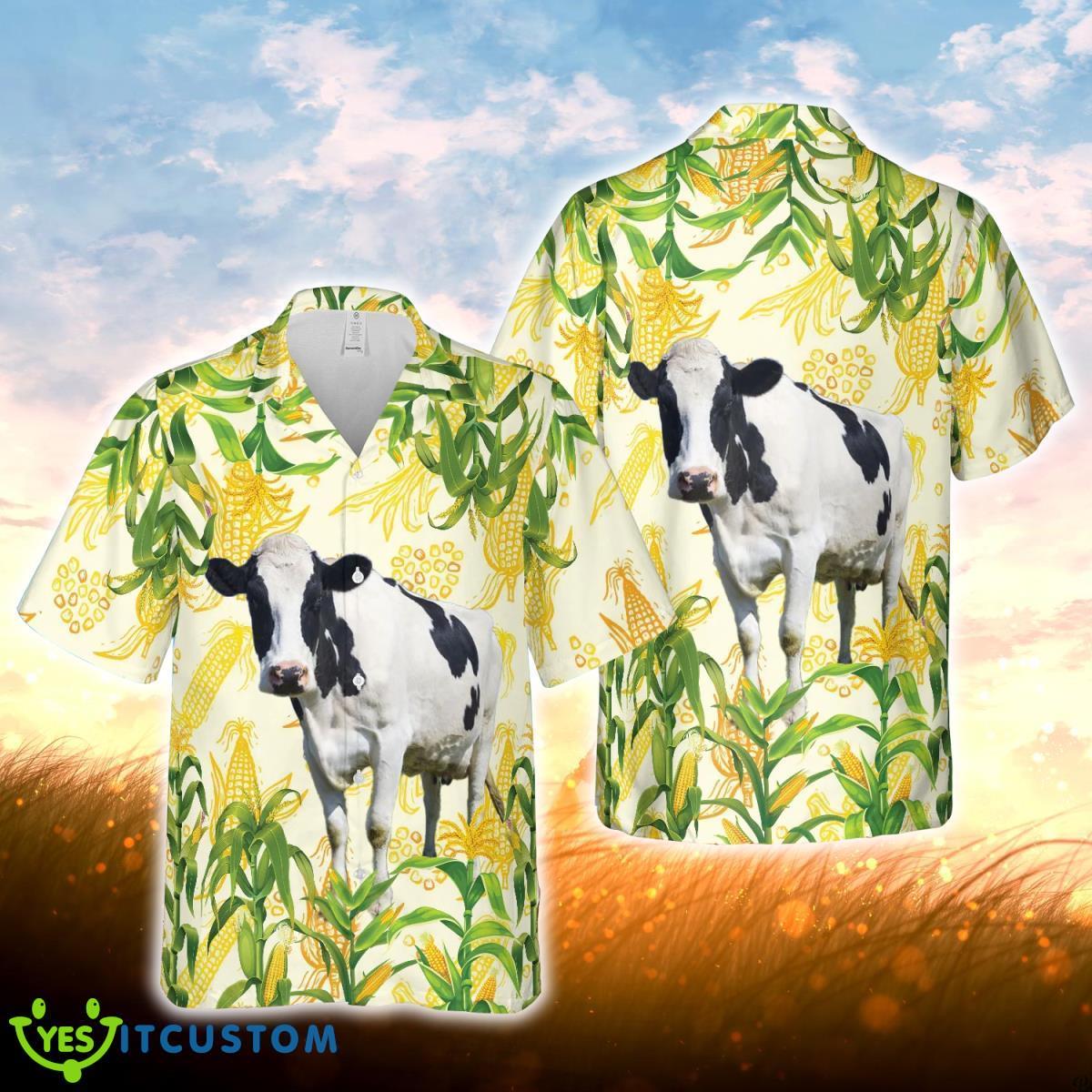Corn Farm Holstein All Over Printed 3D Hawaiian Shirt For Men Women Product Photo 1