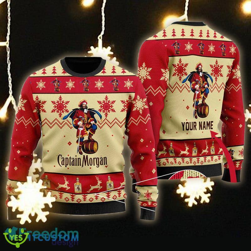 Custom Name Captain Morgan Winter Ugly Christmas Sweater 3 Custom Name Captain Morgan Winter Ugly Christmas Sweater - Personalized Captain Morgan Ugly Christmas Sweater Gift Men Women
