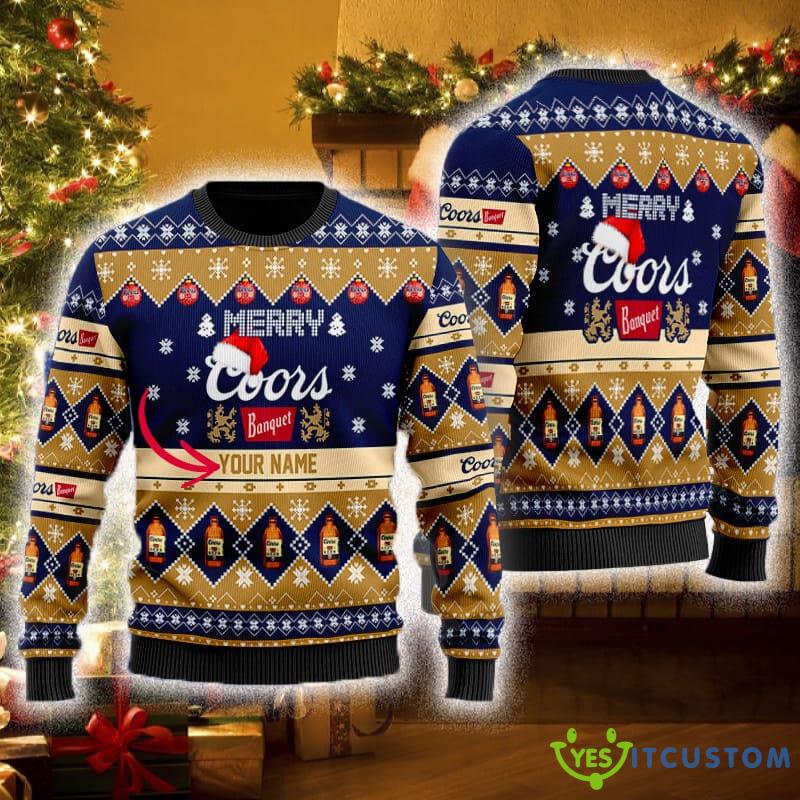 Custom Name Merry Coors Banquet Ugly Christmas Sweater For Men And Women YesItCustom