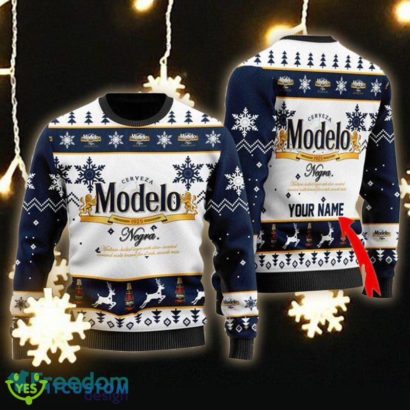 Custom Name Modelo Beer Ugly Christmas Sweater Gift For Men Women - Personalized Modelo Beer Ugly Christmas Sweater Gift Men Women