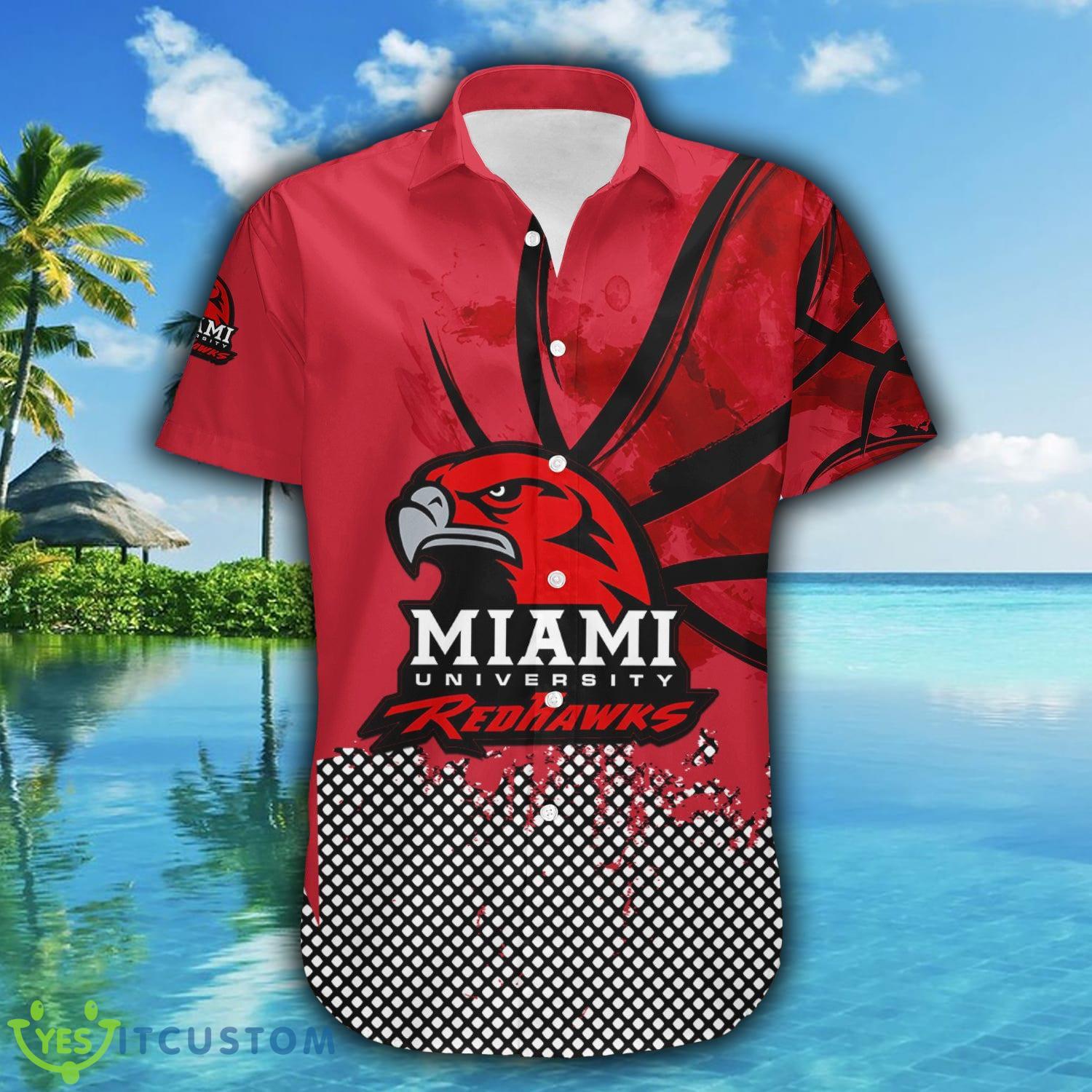Custom Number And Name Miami RedHawks Hawaiian Shirt Basketball Net Grunge Pattern NCAA Gift For Fans - Miami RedHawks Hawaii Shirt Basketball Net Grunge Pattern- NCAA_2
