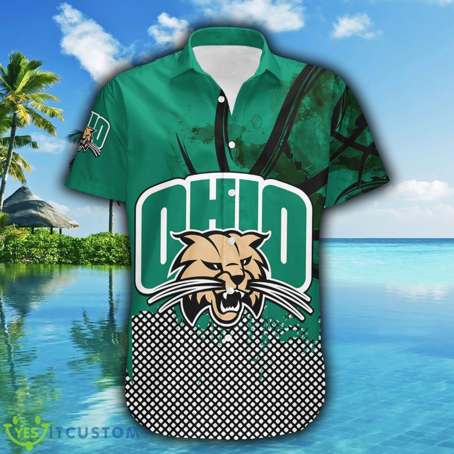 Custom Number And Name Ohio Bobcats Hawaiian Shirt Basketball Net Grunge Pattern NCAA Gift For Fans - Ohio Bobcats Hawaii Shirt Basketball Net Grunge Pattern- NCAA_2