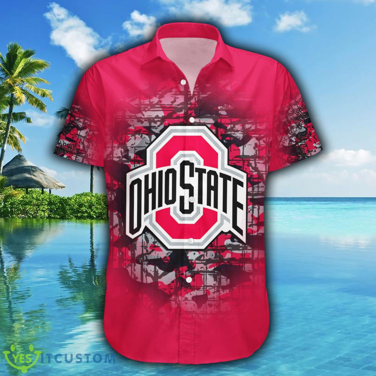 Custom Number And Name Ohio State Buckeyes Hawaiian Shirt Camouflage Vintage NCAA Gift For Fans - Ohio State Buckeyes Hawaii Shirt Camouflage Vintage - NCAA_2