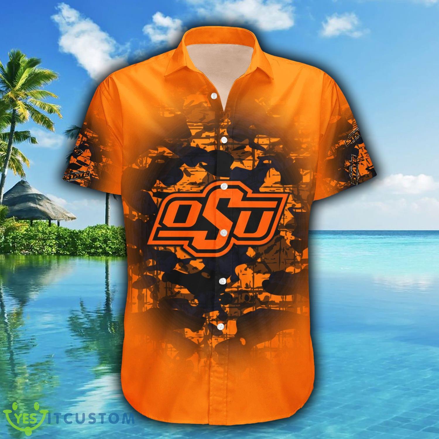 Custom Number And Name Oklahoma State Cowboys Hawaiian Shirt Camouflage Vintage NCAA Gift For Fans - Oklahoma State Cowboys Hawaii Shirt Camouflage Vintage - NCAA_2