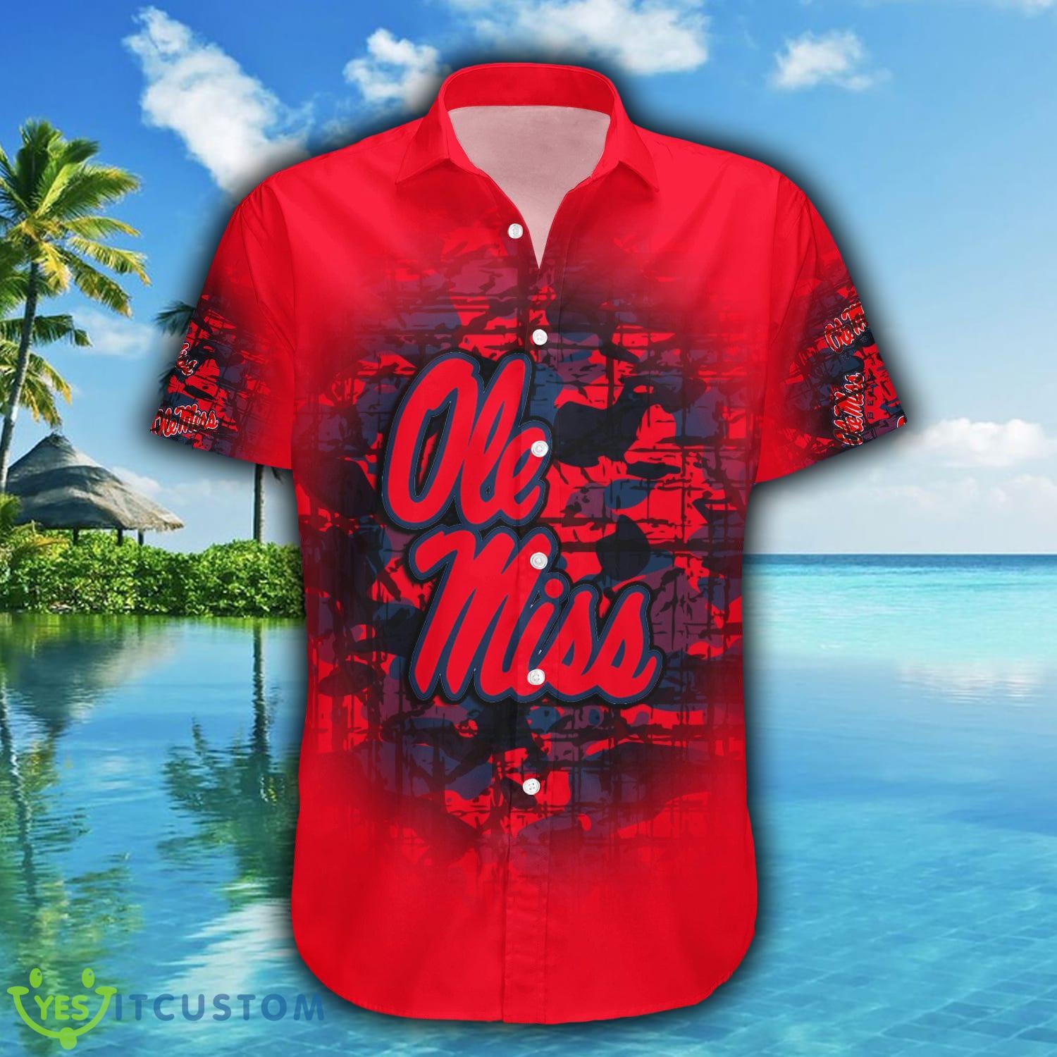Custom Number And Name Ole Miss Rebels Hawaiian Shirt Camouflage Vintage NCAA Gift For Fans - Ole Miss Rebels Hawaii Shirt Camouflage Vintage - NCAA_2