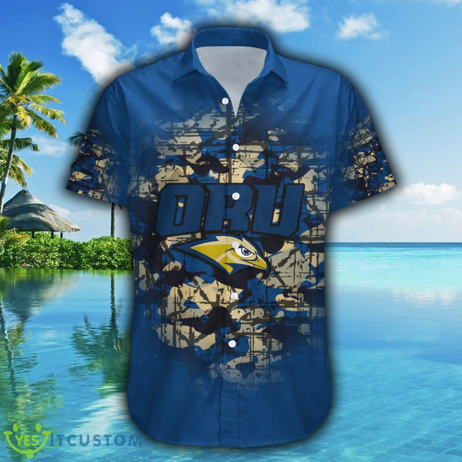 Custom Number And Name Oral Roberts Golden Eagles Hawaiian Shirt Camouflage Vintage NCAA Gift For Fans - Oral Roberts Golden Eagles Hawaii Shirt Camouflage Vintage - NCAA_2