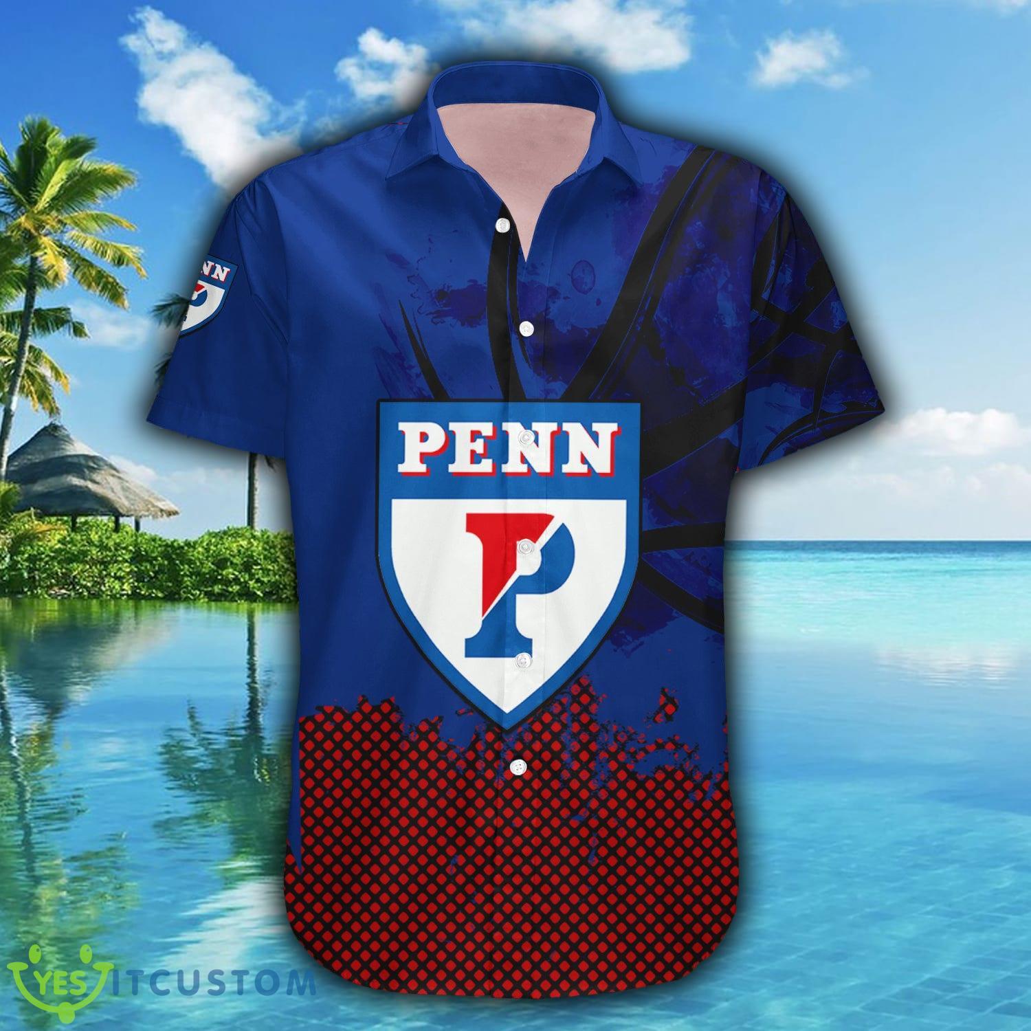 Custom Number And Name Penn Quakers Hawaiian Shirt Basketball Net Grunge Pattern NCAA Gift For Fans - Penn Quakers Hawaii Shirt Basketball Net Grunge Pattern- NCAA_2