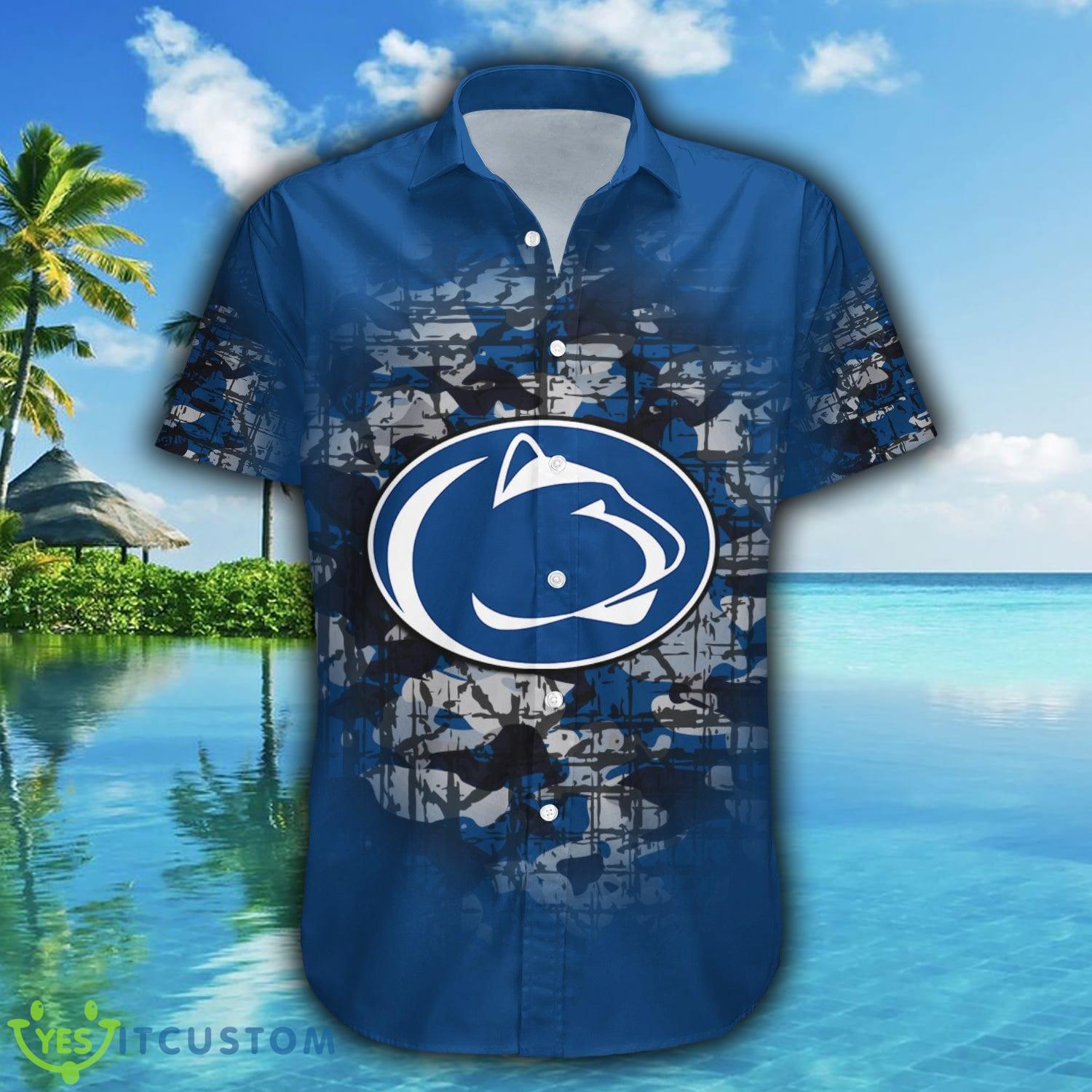 Custom Number And Name Penn State Nittany Lions Hawaiian Shirt Camouflage Vintage NCAA Gift For Fans - Penn State Nittany Lions Hawaii Shirt Camouflage Vintage - NCAA_2