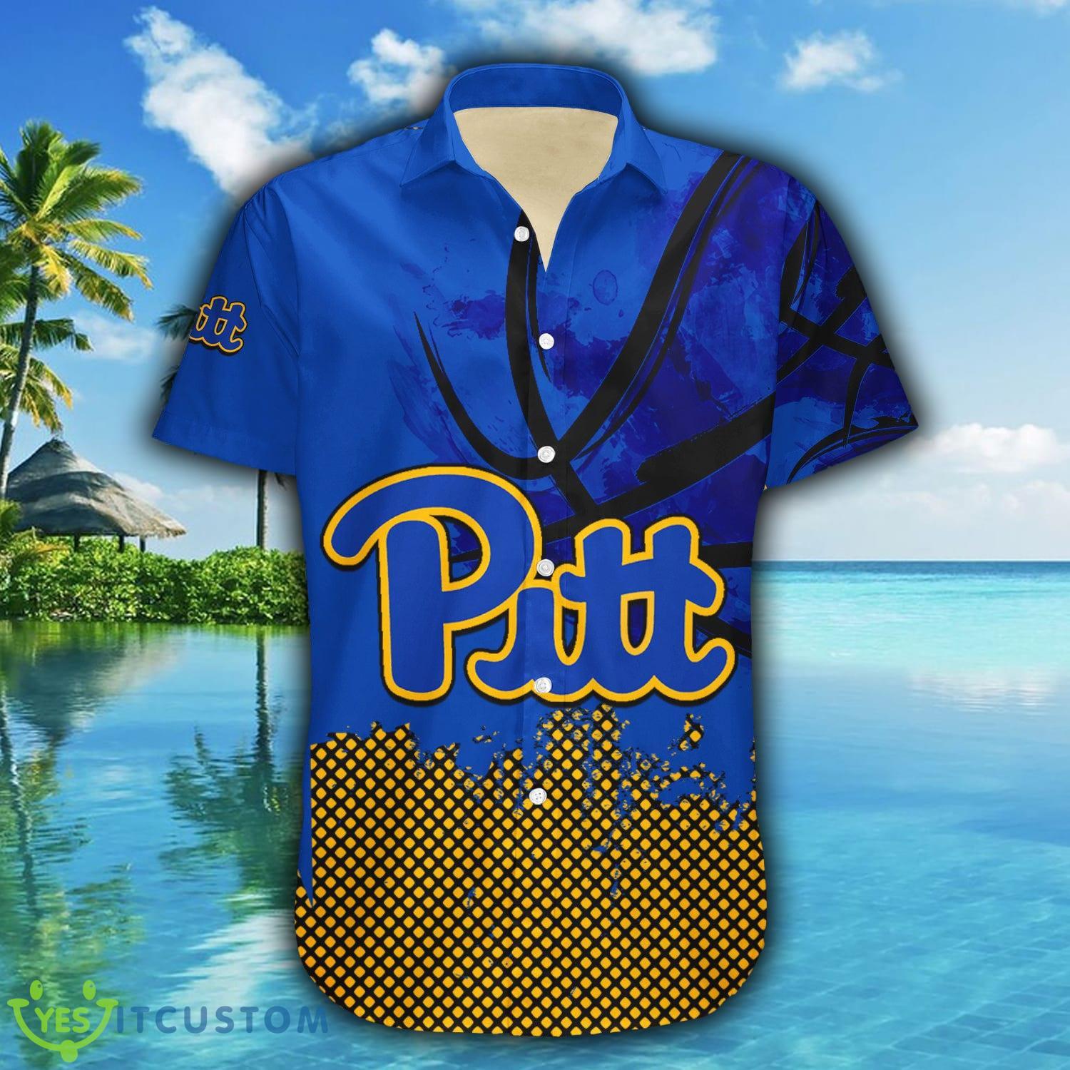 Custom Number And Name Pittsburgh Panthers Hawaiian Shirt Basketball Net Grunge Pattern NCAA Gift For Fans - Pittsburgh Panthers Hawaii Shirt Basketball Net Grunge Pattern- NCAA_2