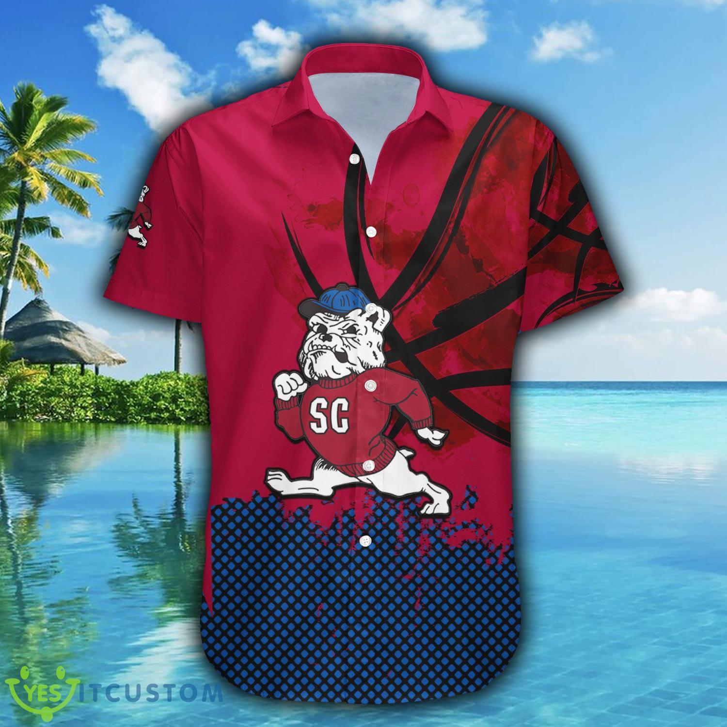 Custom Number And Name South Carolina State Bulldogs Hawaiian Shirt Basketball Net Grunge Pattern NCAA Gift For Fans - South Carolina State Bulldogs Hawaii Shirt Basketball Net Grunge Pattern- NCAA_2