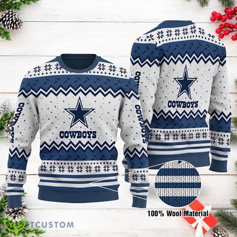 Dallas Cowboys Logo Dot Pattern White Dallas Cowboys Gift Party Ugly Christmas Sweater - Dallas Cowboys Logo Dot Pattern White Ugly Christmas Sweater – Dallas Cowboys Christmas Gift