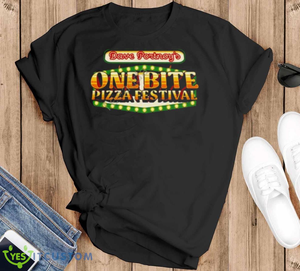 Dave Portnoy One Bite Pizza Festival Shirt - Black T-Shirt