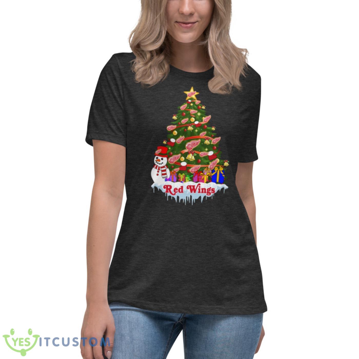 Detroit Red Wings Merry Christmas NHL Hockey Sports T Shirt 8 Detroit Red Wings Merry Christmas NHL Hockey Sports T Shirt - Women's Relaxed Short Sleeve Jersey Tee