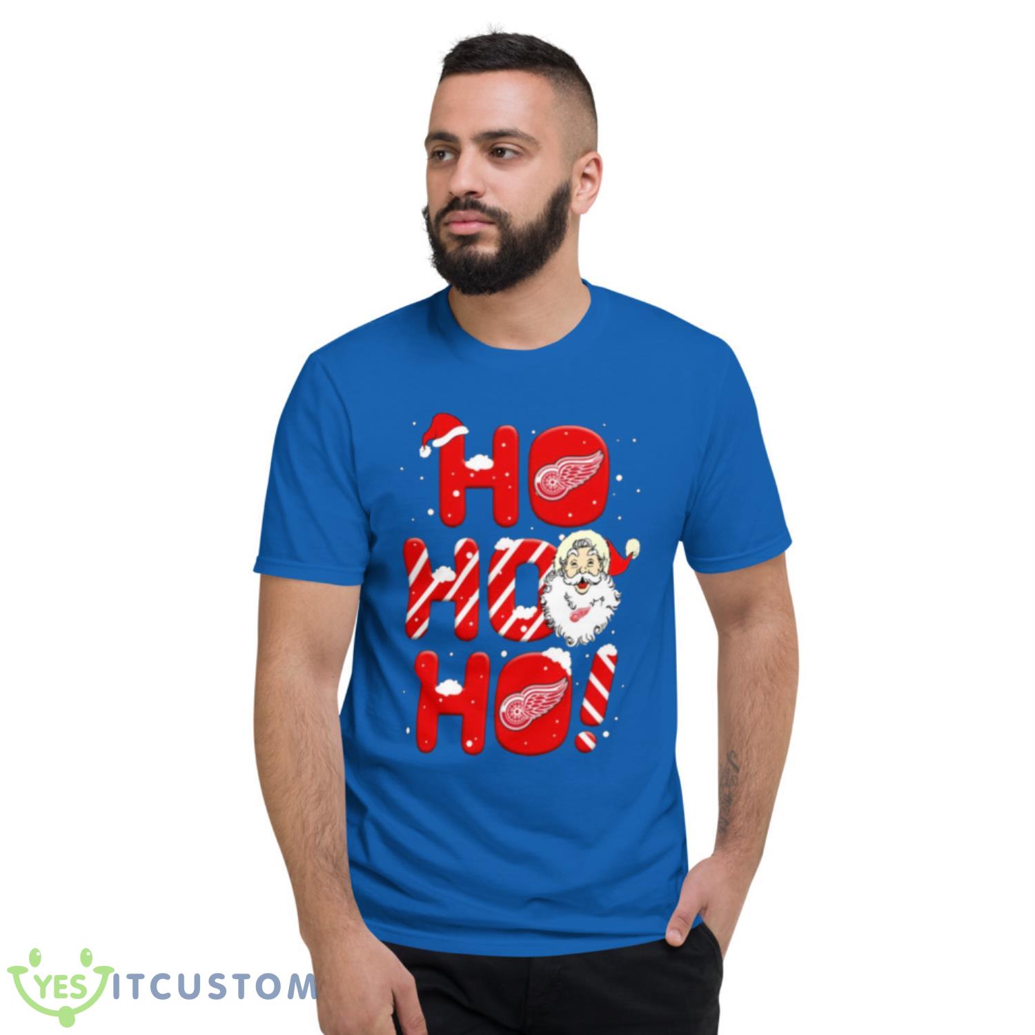 Detroit Red Wings NHL Hockey Ho Ho Ho Santa Claus Merry Christmas Shirt T Shirt 5 Detroit Red Wings NHL Hockey Ho Ho Ho Santa Claus Merry Christmas Shirt T Shirt - Short Sleeve T-Shirt-1