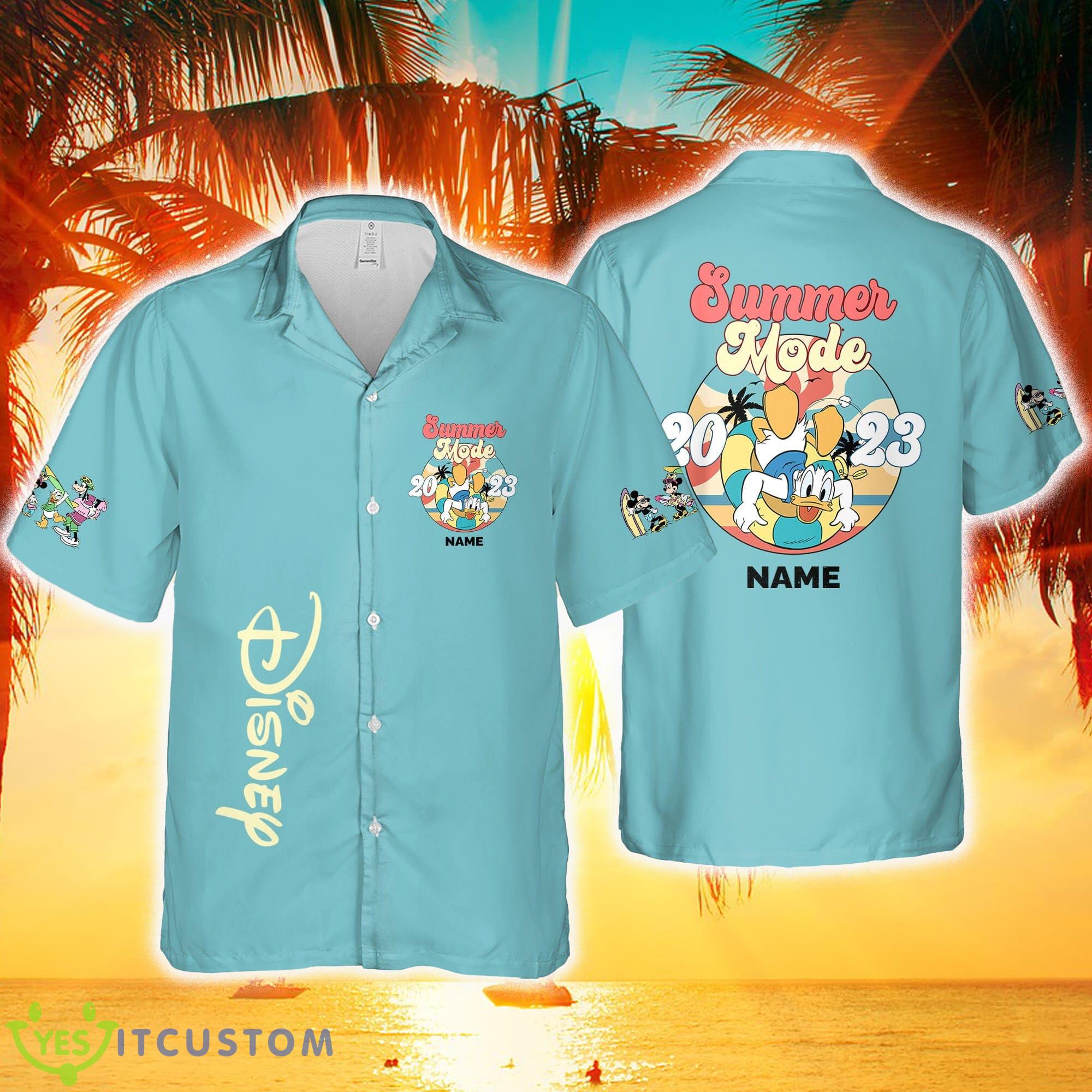 Disney Donald Summer Mode 3D Hawaiian Shirt Custom Name Disneyworld Style 1 For Men And Women - Personalize Disney Donald Summer Mode Hawaii Shirt Custom Name Disneyworld Custom Name shirts, Disney Vacation Summer Trip Family Hawaiian_4