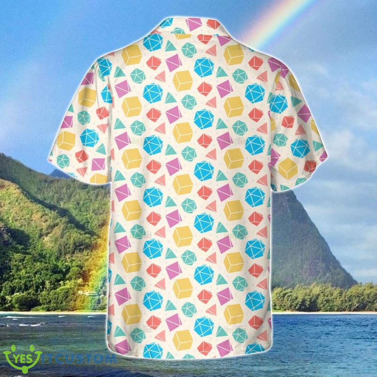 DnD Hawaiian Shirt Dice polygonal pattern DnD Hawaiian Shirt Dice Colorful Pattern Best Gift For Men And Women Product Photo 2