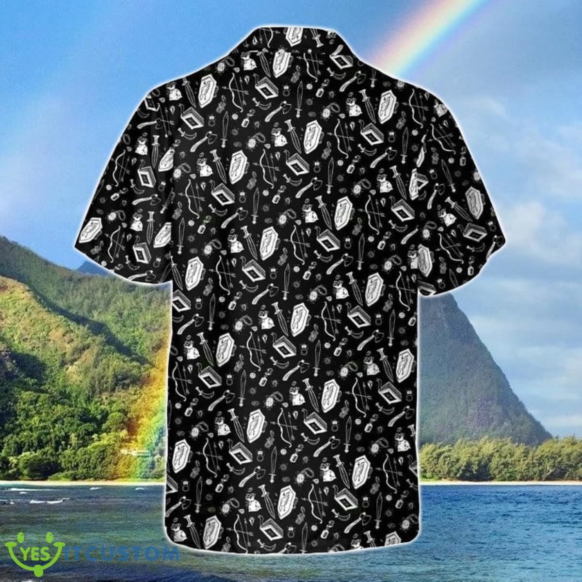 DnD Hawaiian Shirt DnD Items black&white DnD Hawaiian Shirt Dice Colorful Pattern Best Gift For Men And Women Product Photo 2