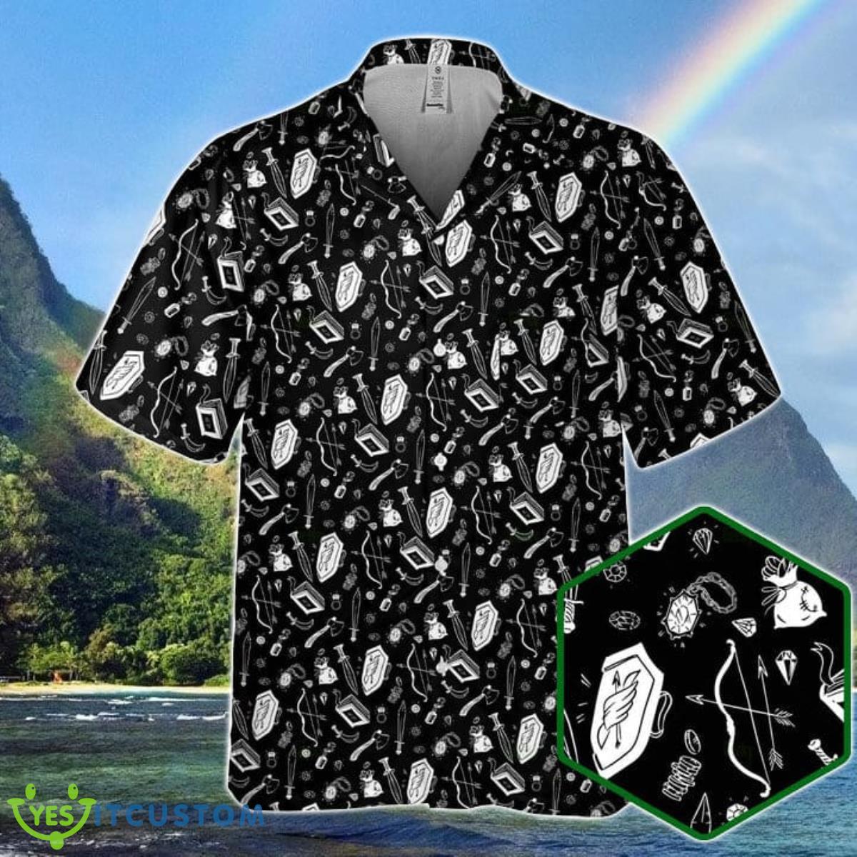 DnD Hawaiian Shirt DnD Items black&white DnD Hawaiian Shirt Dice Colorful Pattern Best Gift For Men And Women Product Photo 1