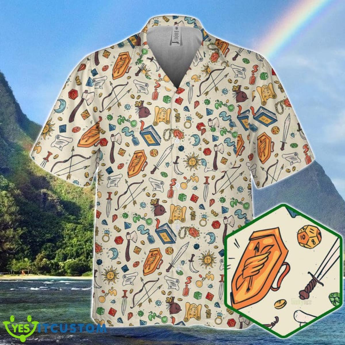 DnD Hawaiian Shirt DnD Items DnD Hawaiian Shirt Dice Colorful Pattern Best Gift For Men And Women Product Photo 1