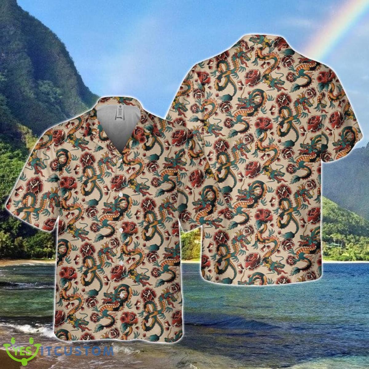 DnD Hawaiian Shirt Dragon tattoo pattern DnD Hawaiian Shirt Dice Colorful Pattern Best Gift For Men And Women Product Photo 2