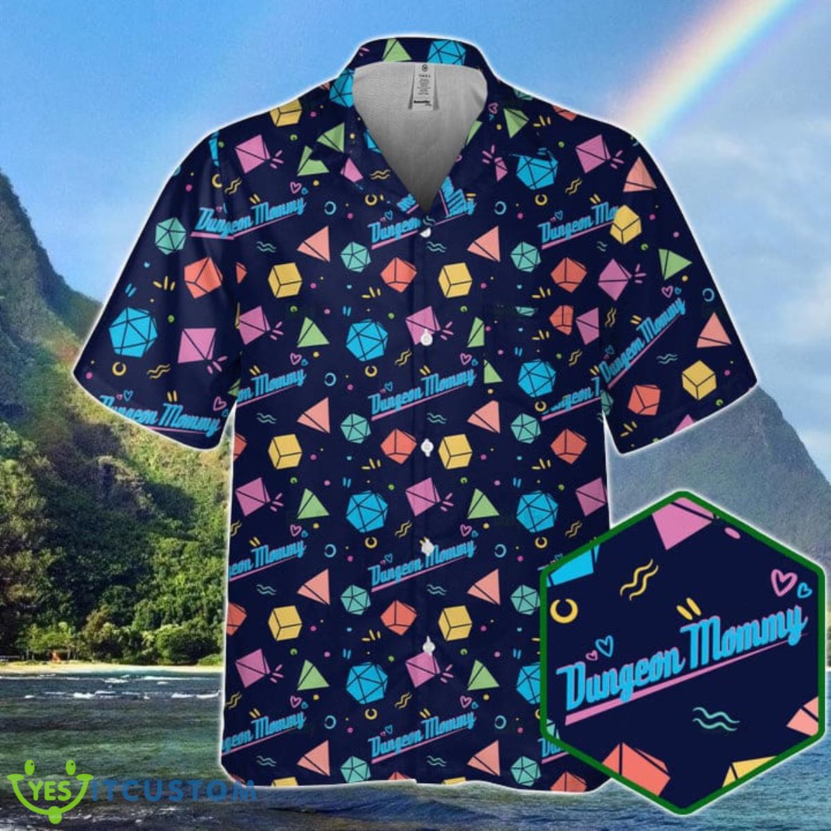 DnD Hawaiian Shirt Dungeon Mommy DnD Hawaiian Shirt Dice Colorful Pattern Best Gift For Men And Women Product Photo 1