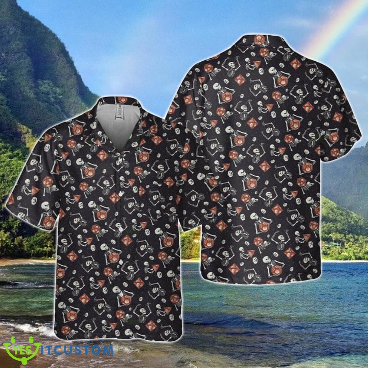 DnD Hawaiian Shirt Skeleton Rolling Dice Best Gift For Men And Women Product Photo 2