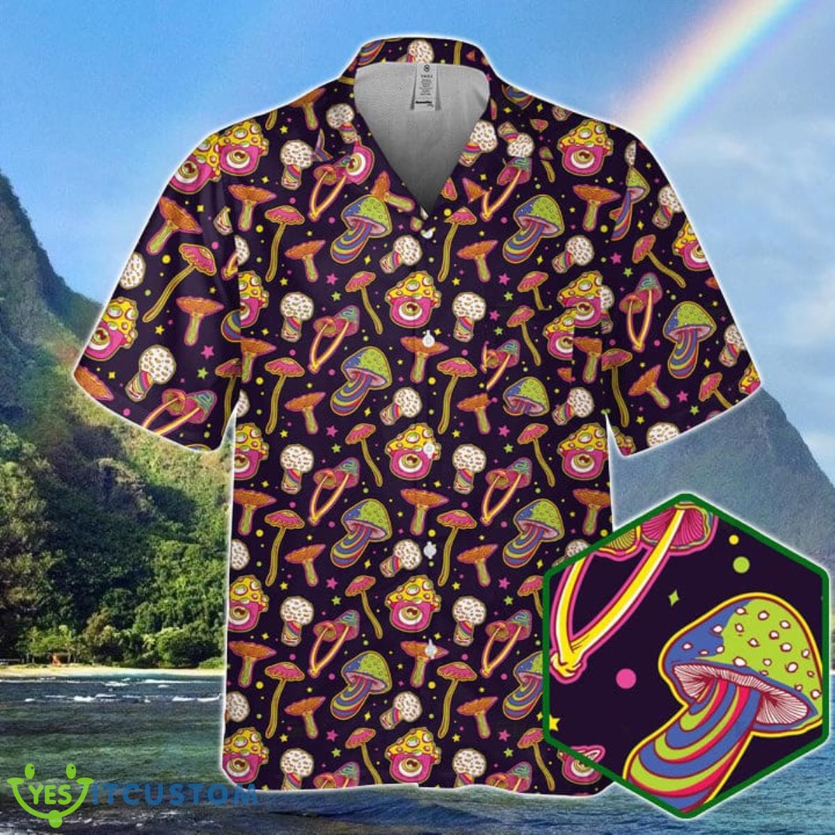 DnD Hawaiian Shirt Trippy Mushroom Pattern DnD Hawaiian Shirt Dice Colorful Pattern Best Gift For Men And Women Product Photo 1