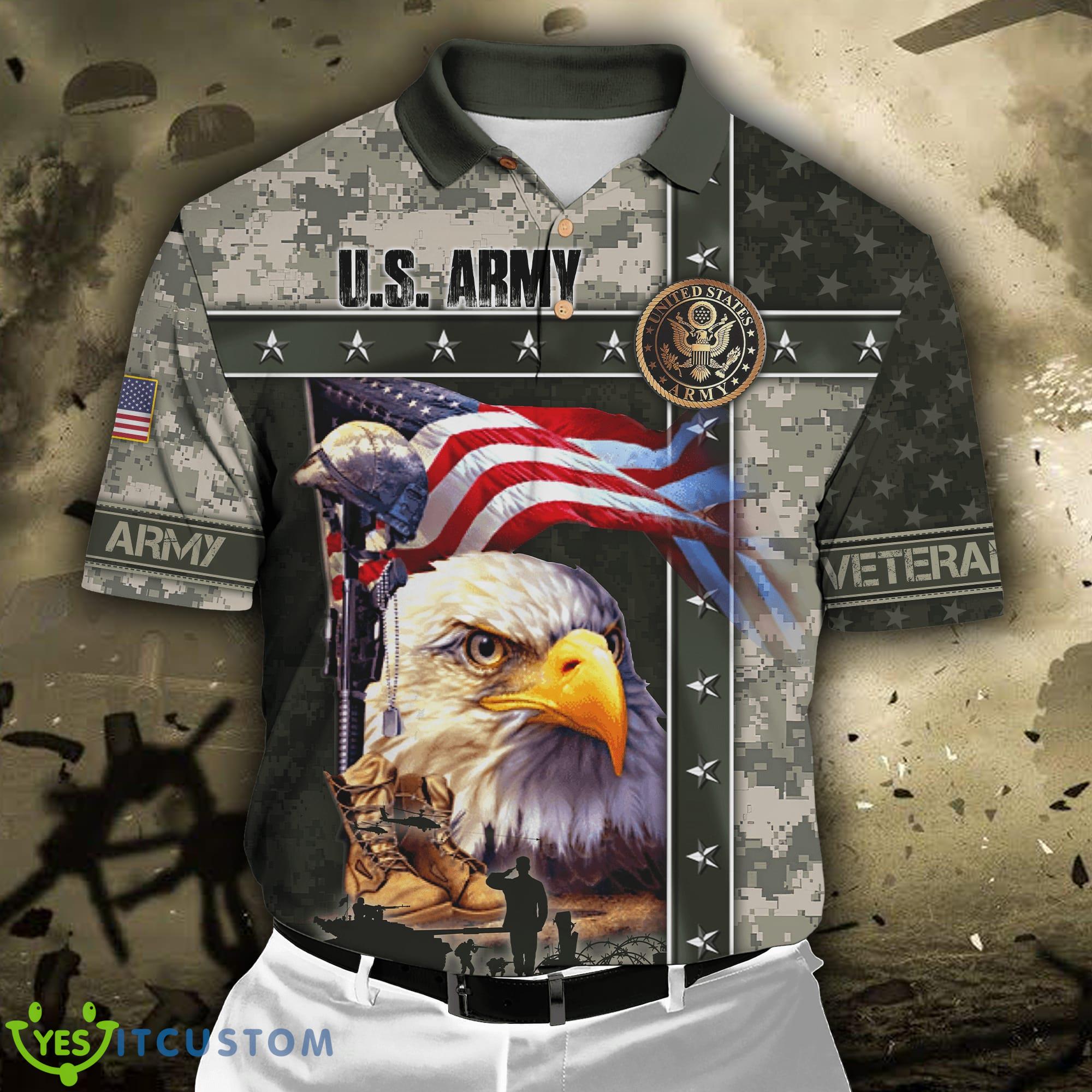 Eagle U.S Army 3D Polo Shirt 3 Eagle U.S Army 3D Polo Shirt - Eagle U.S Army 3D All Over Printed Unisex Shirts_2
