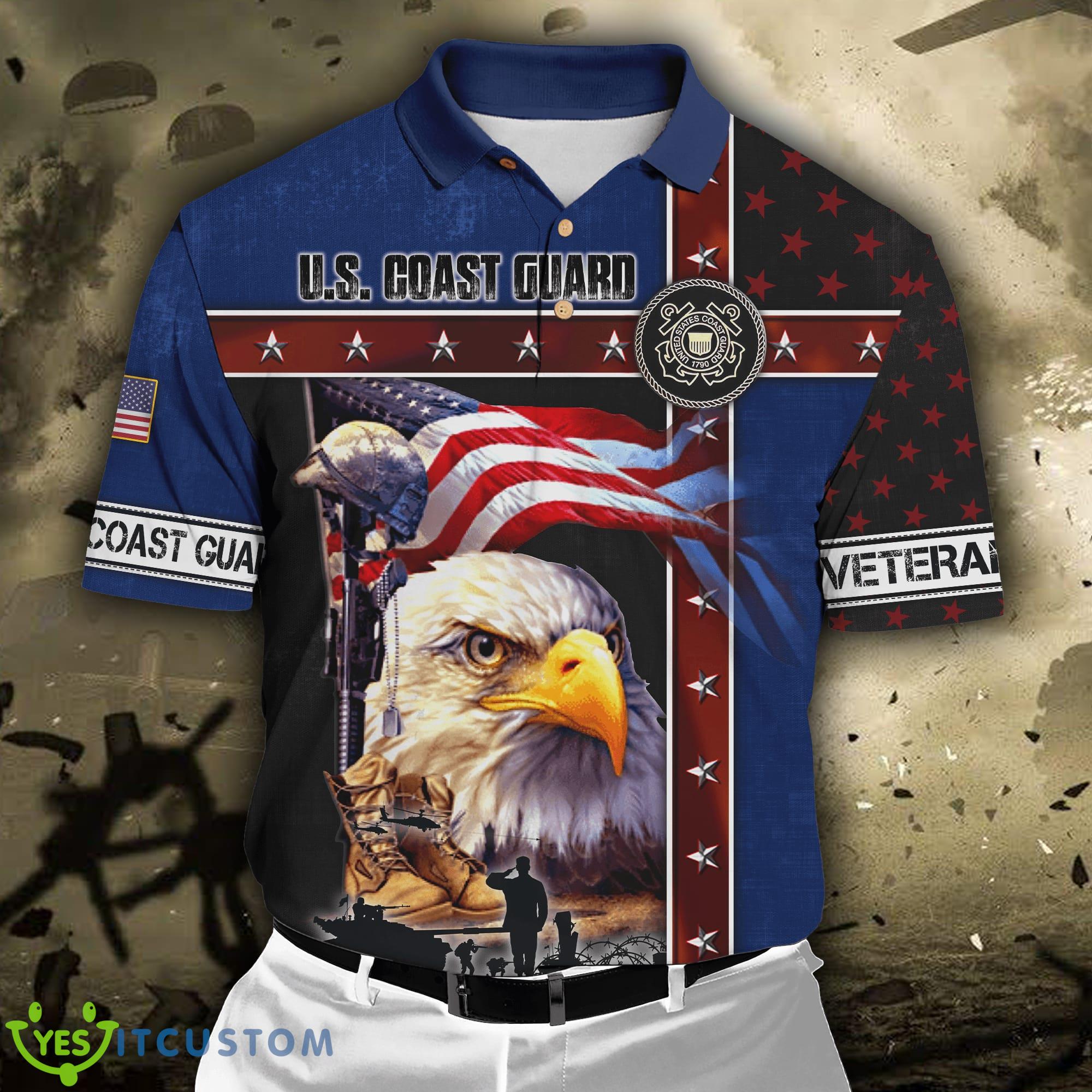 Eagle US Coast Guard 3D Polo Shirt 3 Eagle US Coast Guard 3D Polo Shirt - Eagle US Coast Guard 3D All Over Printed Unisex Shirts_2