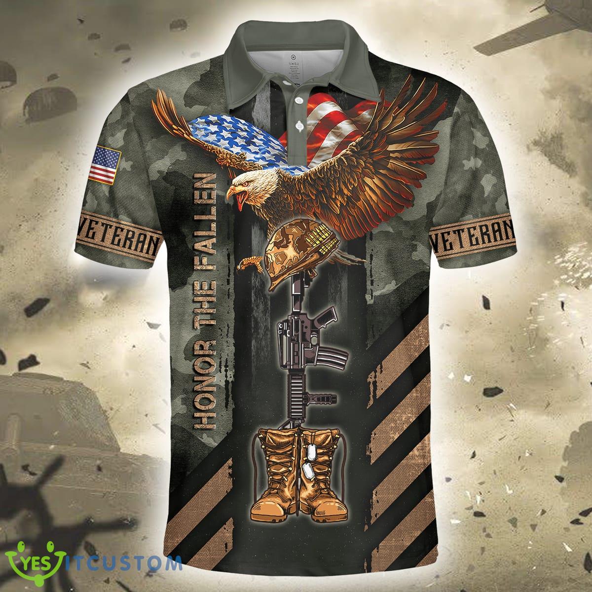 Eagle's Flight US Veteran Eagle Honor The Fallen 3D Polo Shirt 8 eagles flight us veteran eagle honor the fallen 3d polo shirt 1
