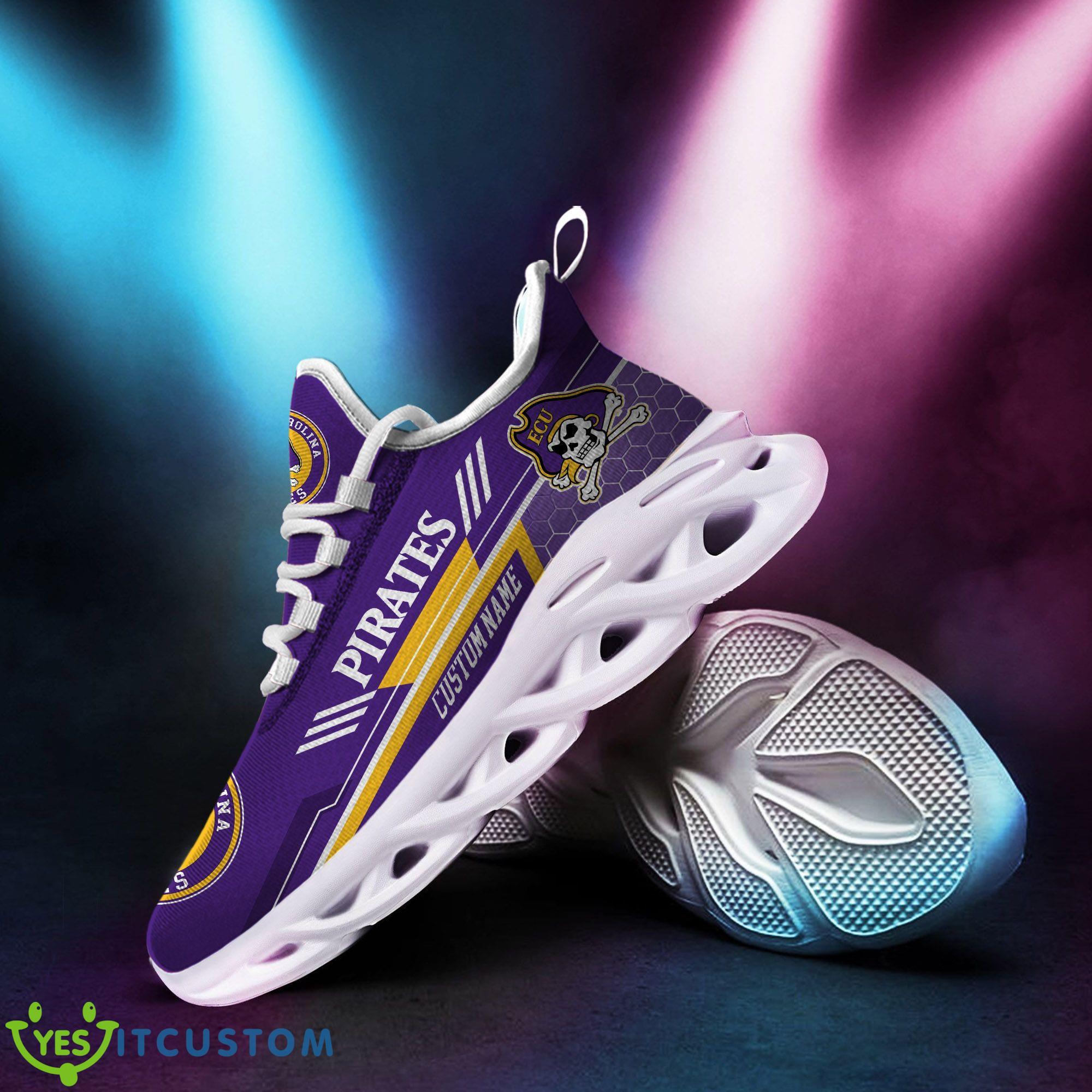 East Carolina Pirates Logo Custom Name Clunky Sneakers Max Soul Shoes In Purple Gift For Fans 3 East Carolina Pirates Logo Custom Name Clunky Sneakers Max Soul Shoes In Purple Gift For Fans - East Carolina Pirates Logo Custom Name Pattern 3D Max Soul Sneaker Shoes In Purple_3