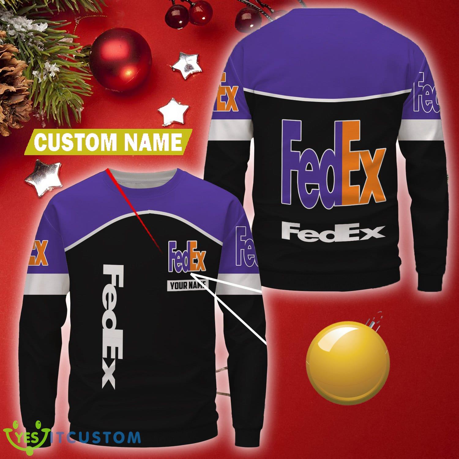 fedex Comical Funny Logo Ugly Christmas Sweater Custom Name 3 fedex Comical Funny Logo Ugly Christmas Sweater Custom Name - fedex Comical Funny Logo Ugly Christmas Sweater Custom Name