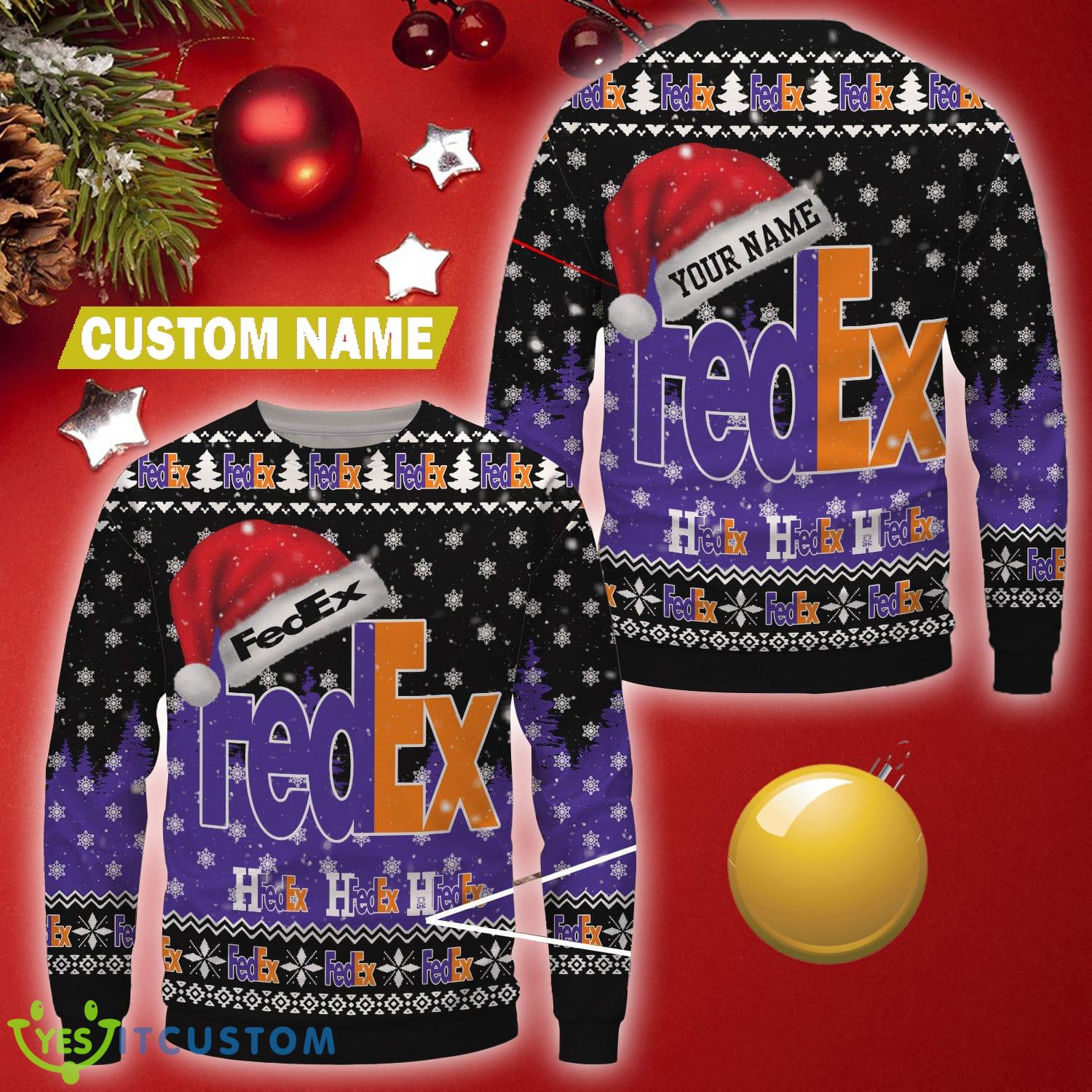 fedex Unique Funny Logo Ugly Christmas Sweater Custom Name 3 fedex Unique Funny Logo Ugly Christmas Sweater Custom Name - fedex Unique Funny Logo Ugly Christmas Sweater Custom Name